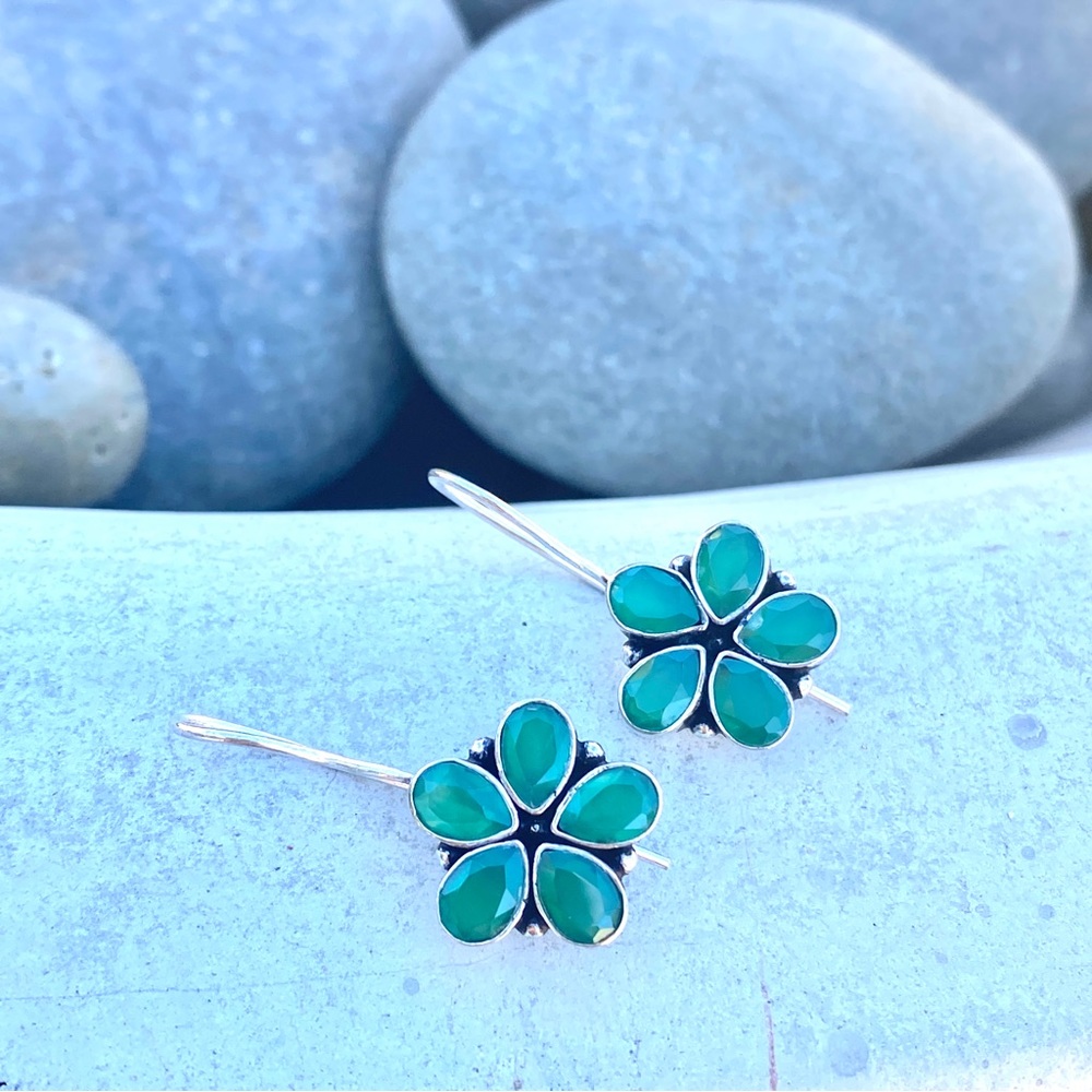 Sundance green onyx EARRINGS sterling silver gemstone stone gem GIFT birthstone